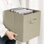 Cheer Collection 6 Pack Fabric Storage Cubes with Handles Collapsible Organizer Bins 11 Inch, Gray - Image 4