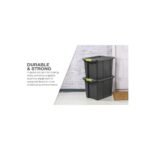 Sterilite 30 Gal Latching Tuff1 Stackable Storage Tote Bin w/ Latch Lid, 4 Pack - Image 2