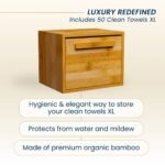 Clean Skin Club Clean Towels XL Original + Bamboo Container - Drawer - 50ct - Image 4