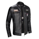 Leather Lop Bags Men'S Autumn Winter Slim Leather Jacket Fashion Custom Printed Motorcycle Coat Zipper Куртка Мужская Зимняя - Image 3