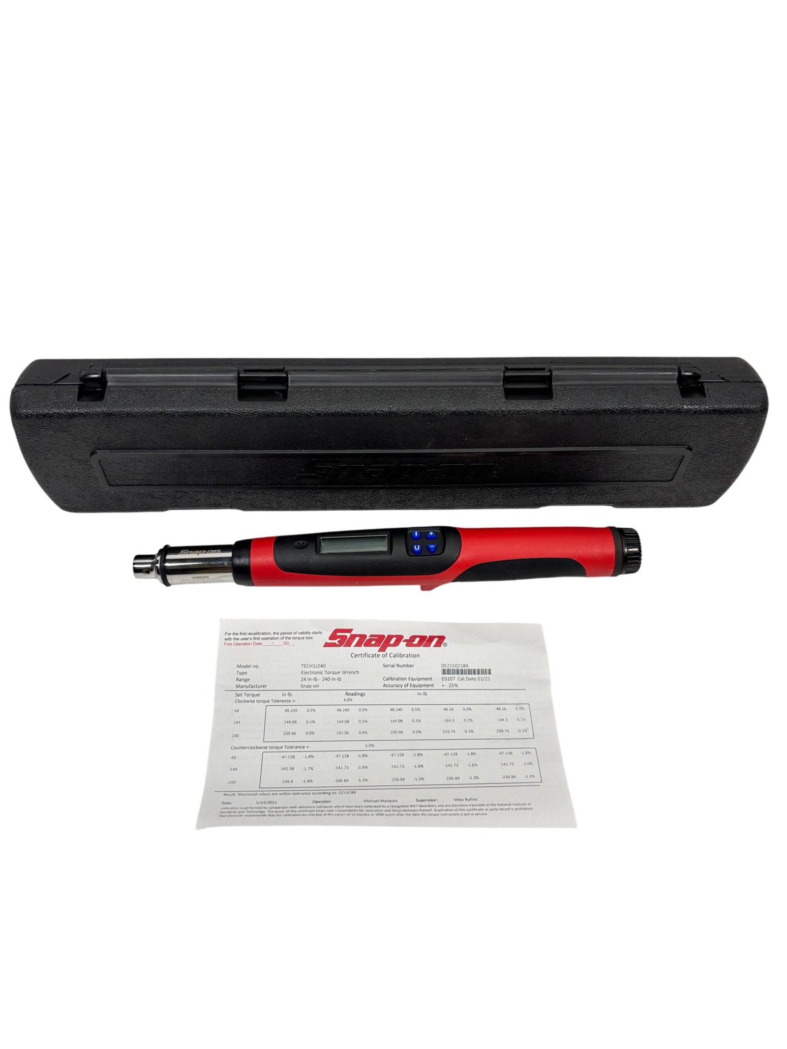 20509ecb-9953-463e-a061-1201e0ca2bc2.jpg Snap On TECH1J240 Interchangeable-Head J-Shank Torque Wrench (1–20 ft-lb) - 3319 - Image 1