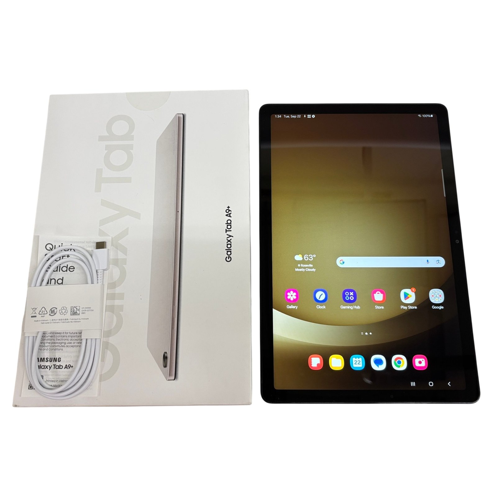 46657322-cff0-450b-89dc-9cd2ead8cd5d.jpg Samsung Galaxy Tab A9+ SM-X210 11" 64GB Silver Wi-Fi Android Tablet - Image 1