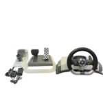 Microsoft Xbox 360 Wireless Racing Wheel WRW02 Force Feedback Pedals Clamp