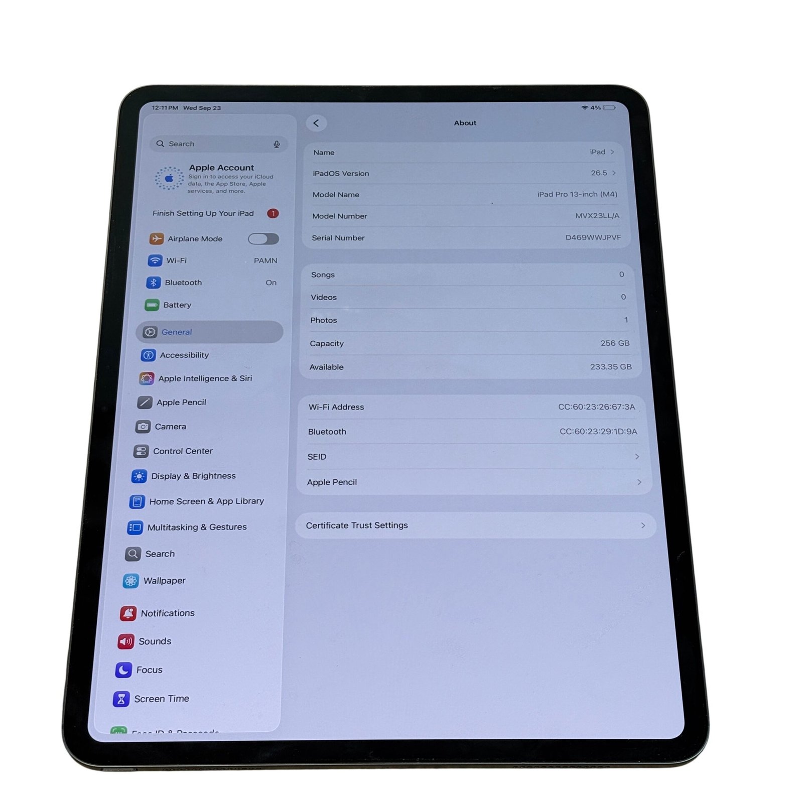 853952af-2d70-482e-a39f-92afe74b3a49.jpg Apple iPad Pro 13" (M4) MVX23LL/A A2925 256GB 8GB RAM 13" Handheld Tablet JPVF - Image 1