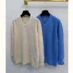 31M-Vintage Style V‑Neck Hollow‑Out Knit Sweater Soft Texture Versatile Daily & Layering Top For Autumn Winter 2 Colors SML