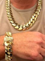 15mm Hip Hop Bling Gold Color Stainless Steel Cuban Miami Link Chain Necklaces for 18k Gold-plated Men Rapper Jewelry(1PC) - Image 6