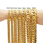 15mm Hip Hop Bling Gold Color Stainless Steel Cuban Miami Link Chain Necklaces for 18k Gold-plated Men Rapper Jewelry(1PC) - Image 2