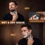 Mini Portable Men's Shaver Electric Foil Shaver IPX7 Waterproof Pocket Travel Beard Razor LED Power Display USB-C Rechargeable Wet Dry Shaving Machine For Male - Image 3