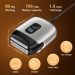 Mini Portable Men's Shaver Electric Foil Shaver IPX7 Waterproof Pocket Travel Beard Razor LED Power Display USB-C Rechargeable Wet Dry Shaving Machine For Male - Image 2