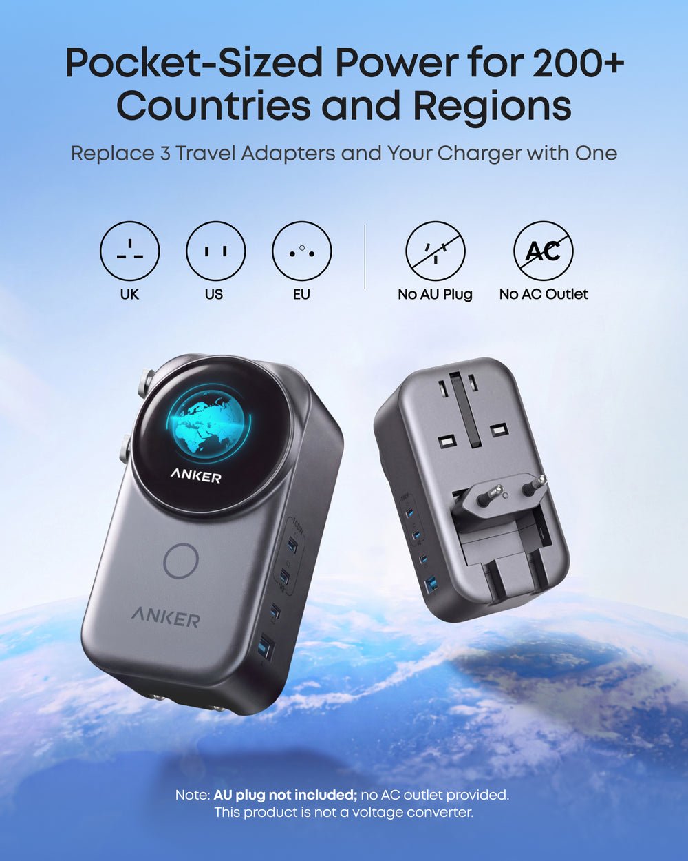 Anker Universal Charger (4-in-1, 100W, Smart Display, 1 - Pack) - Image 2