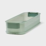 Click in Place 3qt Shallow Slim Plastic Storage Bin Green Tint - Brightroom
