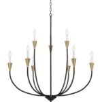 Possini Euro Design Vanelti Black Gold Chandelier 37" Wide 9-Light Candelabra
