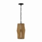 Capital Lighting Archer 1-Light Pendant in Light Wood/Matte Black