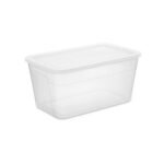 90qt Clear Storage Box White - Brightroom