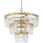 Vienna Full Spectrum Luxum Burnished Brass Chandelier 23.5" Wide Tiered Crystal 8-Light
