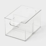 All Purpose Clear Storage Bin with Adjustable Divider Small - Brightroom