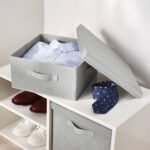 13x13x6" Fabric Bin with Lid Light Gray - Brightroom - Image 2
