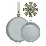 GoodCook 4pc Ceramic Nonstick Set Removable Handle Sage Green