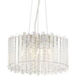 Possini Euro Design Mirabell Chrome Drum Pendant Chandelier 16" Wide LED Crystal 5-Light