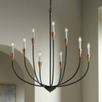 Possini Euro Design Vanelti Black Gold Chandelier 37" Wide 9-Light Candelabra - Image 2