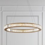 Possini Euro Design Vesta Gold Ring Pendant Light 35.5" Wide LED Crystal Glass - Image 2