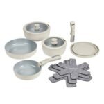 Cuisinart 13pc Clicksmart Nonstick Detachable Handle Cookware Set Tahini