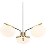 Possini Euro Design Gwynn 26.5" Black and Gold 3-Light Modern Chandelier