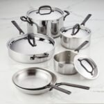 KitchenAid 5-Ply Clad Stainless Steel 10pc Cookware Set: Induction Safe, Even-Heating, Dishwasher-Safe, Riveted Handles - Image 2