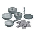Cuisinart 13pc Clicksmart Nonstick Detachable Handle Cookware Set Earl Gray