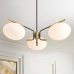 Possini Euro Design Gwynn 26.5" Black and Gold 3-Light Modern Chandelier - Image 2