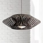 Possini Euro Design Planet Black Large Pendant Light 31.5" Wide White Glass - Image 2
