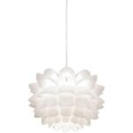 Possini Euro Design White Flower Pendant 19.5" Wide Blooming Curved Petals