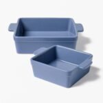 2pc Stoneware Square Baking Dish Set Blue - Figmint