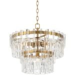 Vienna Full Spectrum Luxum Burnished Brass Chandelier 18.75" Wide Tiered Crystal 6-Light