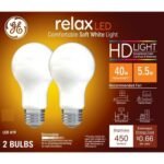GE 2pk 40W Relax A19 LED HD Light Bulbs Soft White