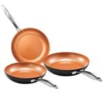 Gotham Steel Pro Hard Anodized 3 Pack Nonstick Fry Pan Set - 8'' 10'' and 12'' Fry Pans