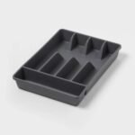 5 Compartment Plastic Drawer Organizer Gray - Brightroom