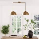 2-Light Percy Modern Island Pendant Ceiling Fixture Vintage Brass - Nathan James