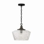 Capital Lighting Clive 1-Light Pendant in Carbon Grey/Black Iron