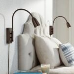 360 Lighting Lido Adjustable Gooseneck Bronze Plug-In Wall Reading Light Set of 2 - Image 2