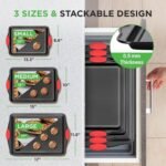 NutriChef Kitchen Oven Baking Pans Set (3-Piece) - Image 2