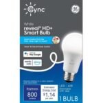 GE CYNC Reveal Smart A19 LED White Light Bulb