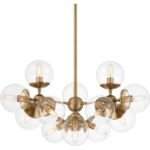 Possini Euro Design Cosas Warm Brass Sputnik Chandelier 27.5" Wide Clear Glass 13-Light