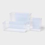 3pk Magnetic Storage Bins Clear - Brightroom
