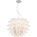 Possini Euro Design White Flower Pendant 25.25" Wide Blooming Curved Petals