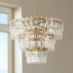 Vienna Full Spectrum Luxum Burnished Brass Chandelier 23.5" Wide Tiered Crystal 8-Light - Image 2