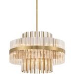 Possini Euro Design Jenna Soft Gold Chandelier 20" Wide 2-Tier Crystals 8-Light