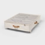 Underbed Storage with Wheels and Adjustable Dividers Off-White - Brightroom