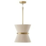 Capital Lighting Cecilia 1-Light Pendant in Bleached Natural Rope/Patinaed Brass