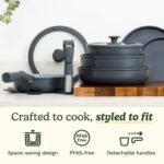 Cuisinart 13pc Clicksmart Nonstick Detachable Handle Cookware Set Earl Gray - Image 2